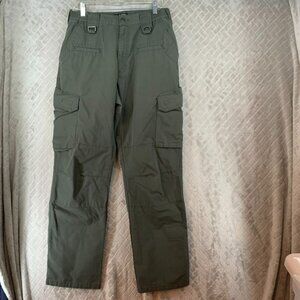 LAPG Pants Mens 34x34 Army Green Rip Stop Cargo Tactical Elastic Waist Work Wear